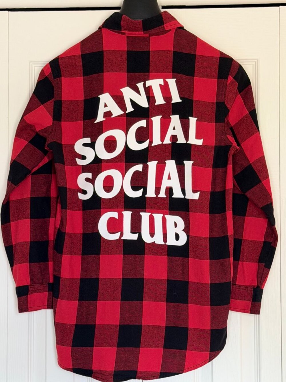 Anti Social Social Club Red and Black Plaid Flannel Shirt